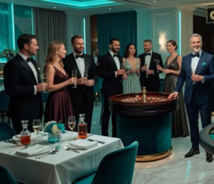 Tematyczna oprawa wieczoru z eleganckim oświetleniem i dekoracjami
